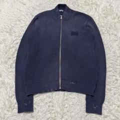 DIESEL ドライバーズニット　デニム　切替　コットンニット　ロゴパッチ　XL DIESEL（ディーゼル）の「メンズ ドライバーズ ニット（ニット
