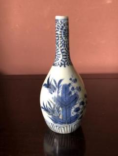 古伊万里 染付 蛸唐草 御神酒 徳利 一対 [B24440] 古伊万里 染付 蛸唐草 御神酒 徳利 【文】 古玩 古美術 2セット