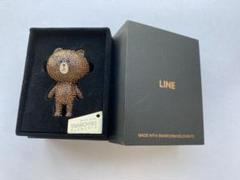 スワロフスキーフィギュア　LINEブラウン スワロフスキー SWAROVSKI フィギュリン LINE FRIENDS ライン