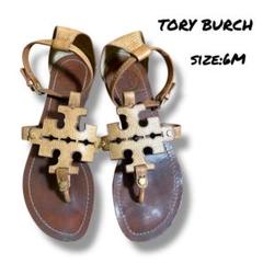 TORY BURCH トリーバーチ トング フラット サンダル レザー ロゴ