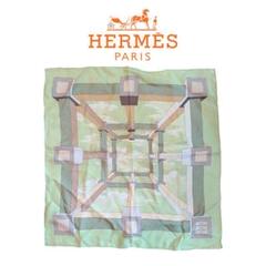 HERMESエルメスカレ45プチカレ小花柄フラワーシルクグリーン