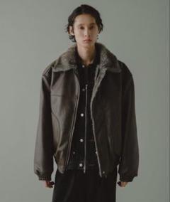 【新品・タグ付き】camphor wood レザージャケット　size：L セール】double zip stitching faux leather jacket / ダブル