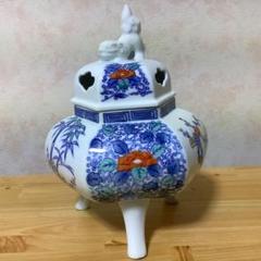 染錦牡丹 香炉 有田伊万里焼窯元 川副泰仙 鍋島 鍋島青磁 染錦牡丹 香炉 有田伊万里焼窯元 川副泰仙 鍋島 鍋島青磁