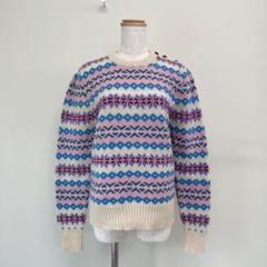 古着 MARSH LANDING 雪柄 フェアアイル ニット セーター ピンク