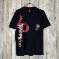 Roca Wear半袖Tシャツプリントチェーン付きウォッシュド男女兼用 STARTER tシャツ ケミカルウォッシュ 天竺プリント半袖Tシャツ