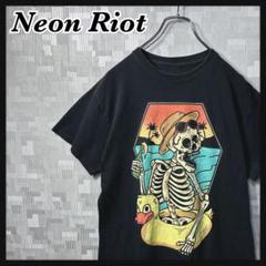 NeonRiot 骸骨 ドクロ アヒル 半袖 Tシャツ ブラック 黒 US 古着