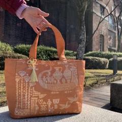 SO-494 袋帯 太鼓柄 正絹 作家物 落款 壺 逸品