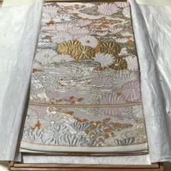 未使用♥️極上フォーマル袋帯　　　　 「丸蔦紋様」金駒刺繍　極淡いピンクベージュ 未使用♥️極上フォーマル袋帯 「丸蔦紋様」金駒刺繍極淡い
