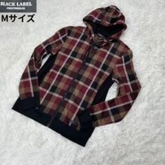 極美品 ブラックレーベル クレストブリッジ 半袖パーカー チェック Lサイズ ブラック レーベル クレストブリッジ フード チェック パーカー