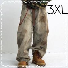 デニム パンツ ワイド ゆったり ビンテージ風 b系 大きいサイズ ワーク