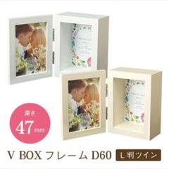 立体額 深さ47mm VBOXフレーム D60 L判ツイン ホワイ