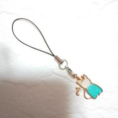 ハンドメイド】携帯ストラップ♪F1(ガラケー用猫のチャームキーホルダーねこネコ)