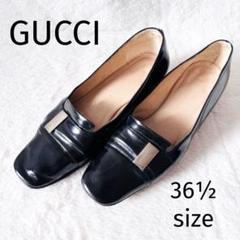 美品 グッチ GUCCI （37.5） スクエアトゥパンプス キャンバス 金具 美品 グッチ GUCCI （37.5） スクエアトゥパンプス キャンバス