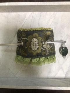 18番　ヘアアクセ　インド刺繍リボン　マジェステ　浴衣　二つ購入で1500円！