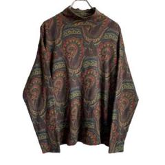 90s USA製(NMI)OLD GAP ペイズリー総柄 ハイネックカットソー