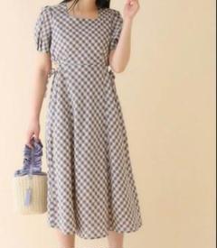 ◆肩&脇見せロングワンピース　indexロング丈チェックワンピース