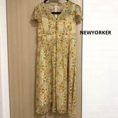 NEWYORKERニューヨーカー花柄ワンピース　半袖 ロングワンピース　プリーツ