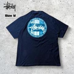 STUSSYステューシー半袖プリントTシャツスケーターy2kユニセックスネイビー