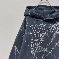 古着 GAP ギャップ パーカー NASA ナサ スプラッター グレー