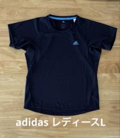 adidasTシャツ　半袖　レディースL ポリエステル100%