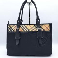 希少✨ Burberry バーバリー トートバッグ A4 肩掛け A4 黒 BURBERRY バーバリー トートバッグ メンズ レディース 縦型 2way