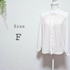 URBAN RESEARCH シフォン風長袖シャツ Fサイズ ホワイト/ベージュ