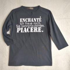 Caparanka◇プリントカットソー 七分丈 Tシャツ クルーネック M