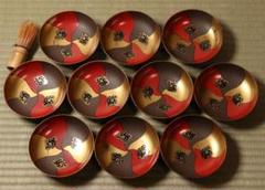 時代 木製漆器 捻り模様蒔絵 木皿 十客 幅12cm 天然木 漆芸【MA472】 時代 木製漆器 捻り模様蒔絵 木皿 十客 幅12cm 天然木 漆芸