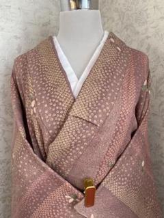 小紋 白地 襷文様 正絹 y332