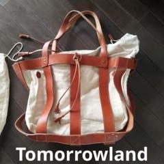 週末値下げTomorrowland キャンバスレザートートバスケットバッグ大容量のサムネイル