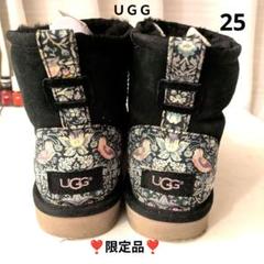 【お値下げ】❣️UGG ブラック ムートンブーツ リバティコラボ　25