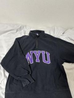 ハーフジップ　スウェット　ロゴ入り