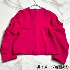 極美品 24AW⭐️イッセイミヤケ 長袖カットソー ギャザー 袖変形 ピンク 2 極美品 24AW⭐️イッセイミヤケ 長袖カットソー ギャザー 袖変形