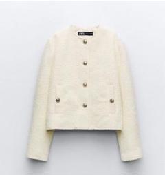 ZARA ザラ クルーネックショートジャケット ツイード セレモニー ZARA ザラ クルーネックショートジャケット ツイード セレモニー