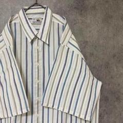 00S 半袖　ストライプシャツ　綿　メンズ　L 古着