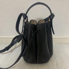 POLÈNE バケツ型 ブラックショルダーバッグ