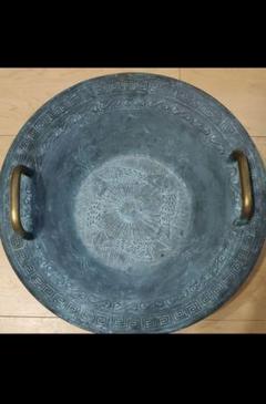 万古青銅龍鳴鍋☆青銅噴水震盆☆魚洗鍋 万古青銅龍鳴鍋☆青銅噴水震盆☆魚洗鍋