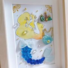 シーグラスアート 天然石アート 人魚姫 - メルカリ