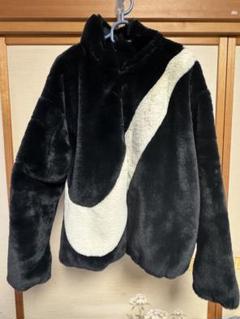 美品　NIKE エコファー ビッグスウッシュ ジャケット ブラック ユニセックス