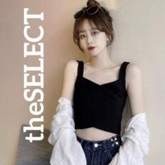 韓国 服 レディース キャミソール 黒 ノースリーブ リバーシブル インナー 黒