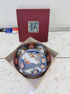 新品 龍峰窯 染付丸紋八角鉢4客 古伊万里文様