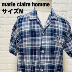 marie claire homme 半袖シャツ Mサイズ チェック柄【344】
