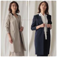 定価6.4万 BEIGE ベイジ定番CINDY ノーカラー　ロングジャケット