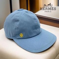 HERMES エルメス フランス製 ジェットキャップ H刺繍 イエロー レア HERMES エルメス フランス製 ジェットキャップ H刺繍 イエロー