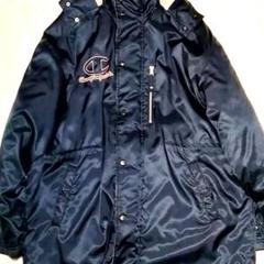 【Champion】ロング丈 ジャケット 古着 Lサイズ ネイビー 防寒