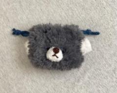 くまちゃんのふわふわミニポーチ グレー