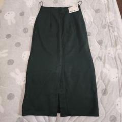 UNIQLO ストレッチダブルフェイススカート M ダークグリーン