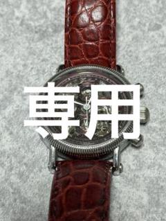 稼働中・希少品 ガルーチ スケルトン 裏スケ 白黒 腕時計