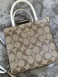 COACH ショルダーバッグ ベージュ ロゴ