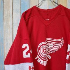 477☆NHL☆アイスホッケー☆ゲームシャツ☆デトロイトレッドウィングス☆